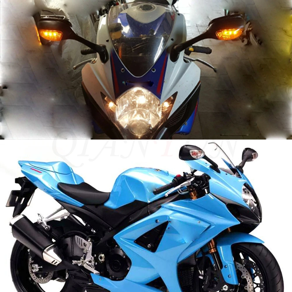 Для Suzuki GSXR 600 750 2006-2012/GSXR1000 2005-2008 набор зеркал для мотоцикла со встроенным заднего вида светодиодный указатель поворота GSX-R600