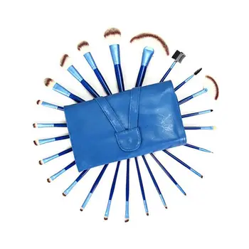 

Profession 24 Blue Makeup Brush Set Three-Color Fiber Hair Soft Beauty Tools Makeup Tools Loose Powder Repair Brush Set