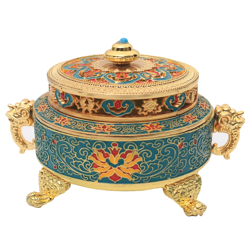 Горелка для благовоний из металлического сплава эмалированная тибетская кадило