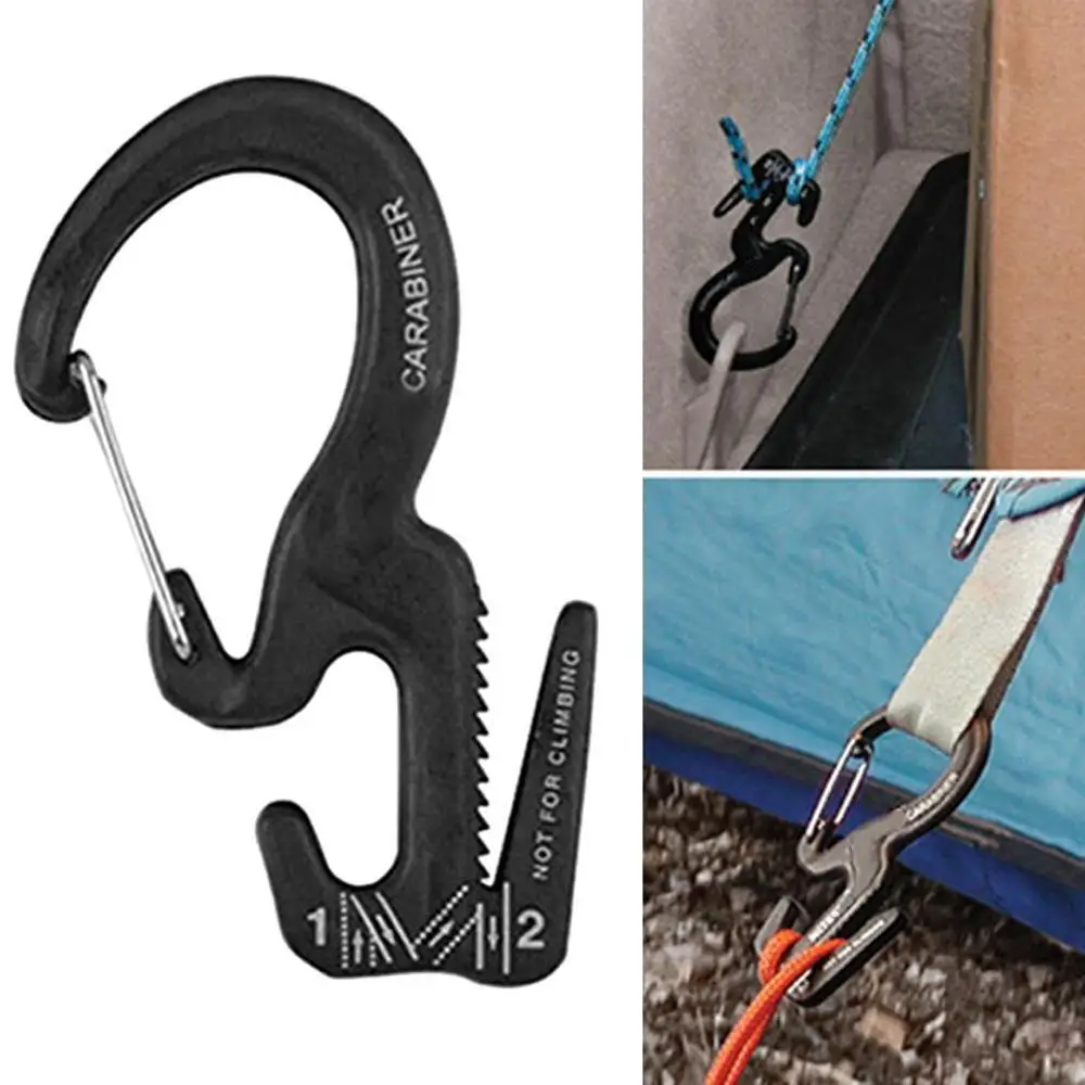 

Small Aluminum Rope Tightening Mechanism With Flexible Carabiner Clip Hook For Camping Carabiner With Rope