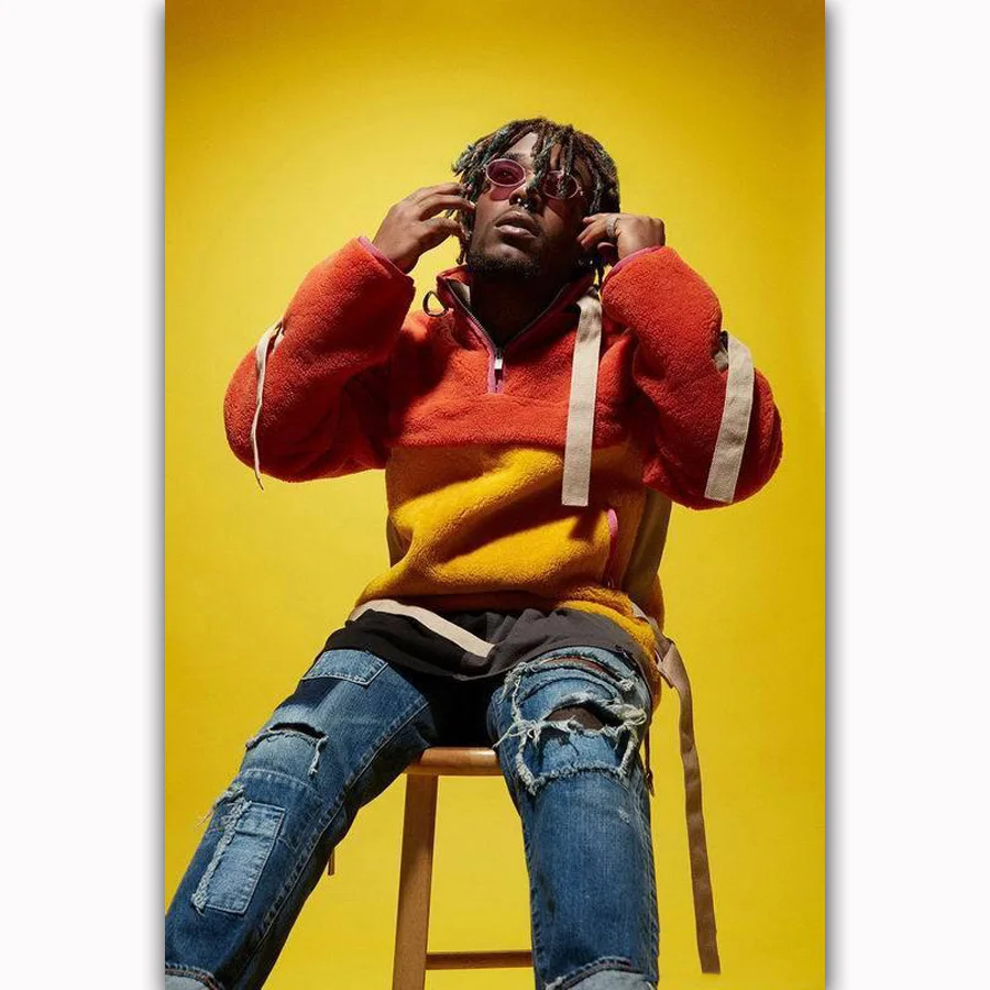 MQ1456 Lil UZI Vert хип-хоп музыка звезда рэпер певец Горячее предложение художественный плакат Топ Шелковый светильник холст домашний декор Настенная картина печать - Цвет: Прозрачный