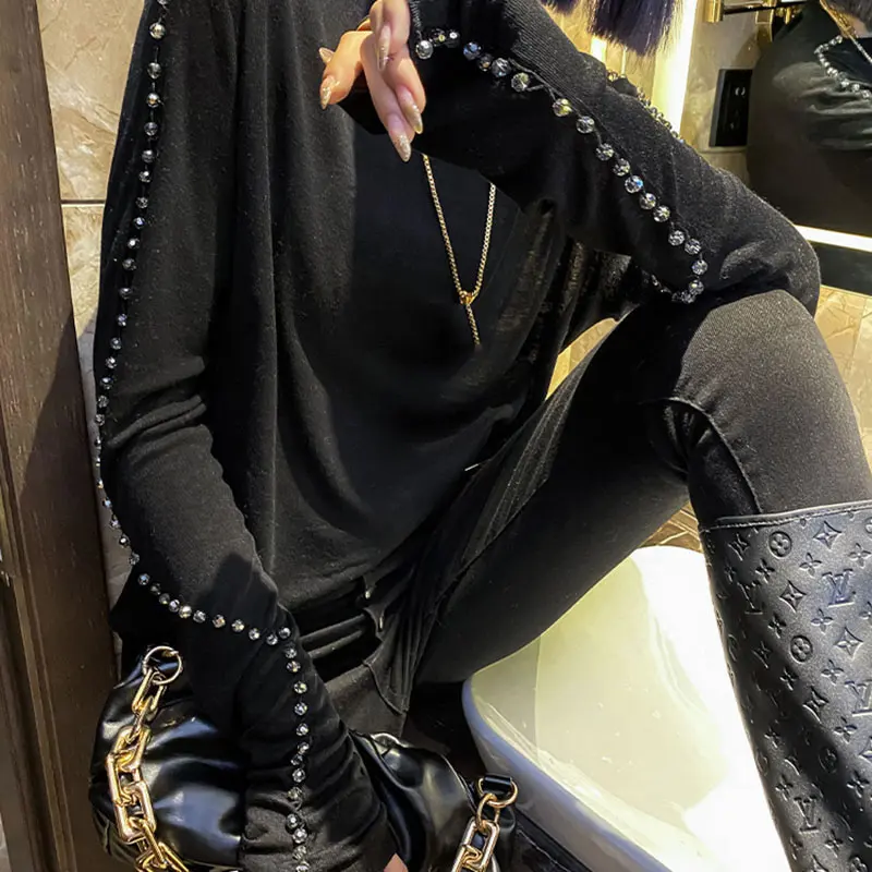 XITAO Women Pleated T Shirt 2020 Autumn Pullover