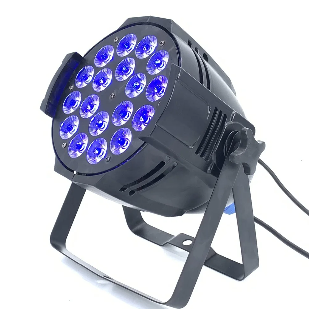 8 шт. led par light с футляром 18x18 Вт 6в1 rgbwa + uv DJ Par Банки dmx 512 dmx стробоскоп мыть освещение сценическое освещение эффекты