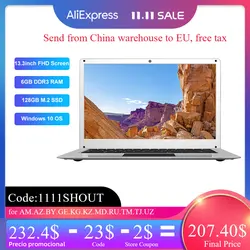 PC Portable de jeux moins cher pour étudiants, 13.3 pouces, processeur intel, 6 go de RAM, 128 go de SSD, Windows 10, WiFi, BT 2.0, caméra 