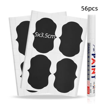 

56pcs Removable Spices Stickers Jars for Spices Pantry Kitchen Organizer Storage Jar Jam Stickers Blackboard Sticker Labels Jars