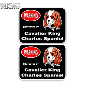 

Volkrays 2 X Fashion Car Sticker Cavalier King Charles Spaniel Guard Dog Accessories Reflective Sunscreen Vinyl Decal,10cm*14cm