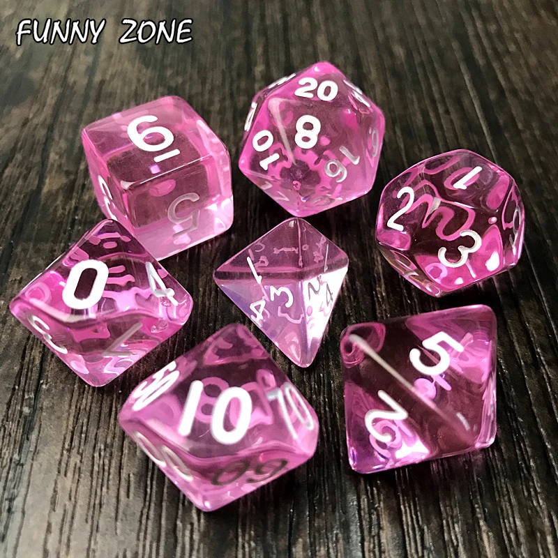 7 шт./компл. прозрачный фотоальбом D4 d6 d8 d10 % d12 d20 для настольных игр ролевых костей