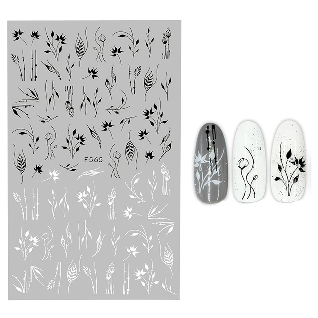 3D Nail Stickers Leaves Butterfly Panda Love Heart Design Stickers For Nails Manicure Foil Nail Art Decor pegatinas para uñas A140002