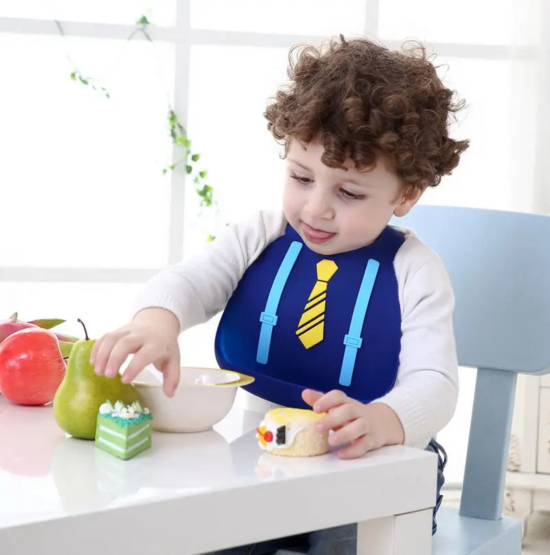 Toddler Baby Soft Silicone Waterproof Saliva Dripping Kids Infant Lunch Bibs