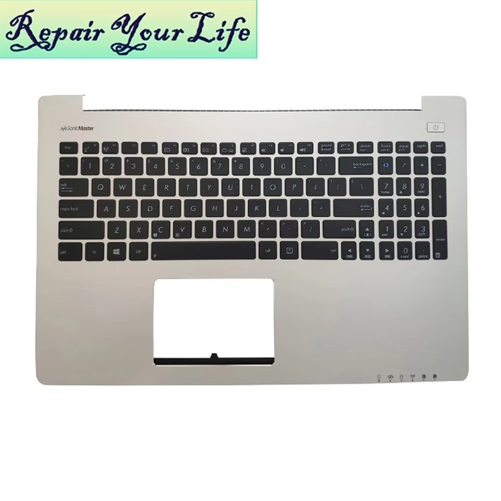 laptop keyboard for ASUS S500CA S500C US English 0KN0-N32US13 0KNB0-6128US00 9Z.N9DSU.101 black KB+horn silver Palmrest Top Case