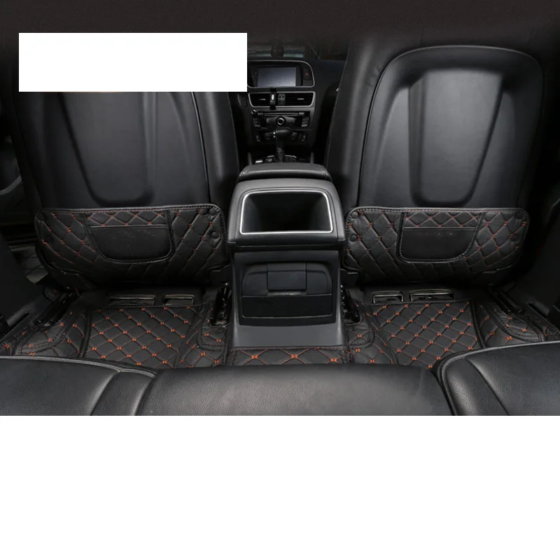 Lsrtw2017 Кожаный Автомобильный подлокотник для заднего сиденья анти-kick коврик для Audi A4 A3 A6 Q3 Q5 Q5 Q5 аксессуары для интерьера - Название цвета: 12-18 q5 black 2 pcs
