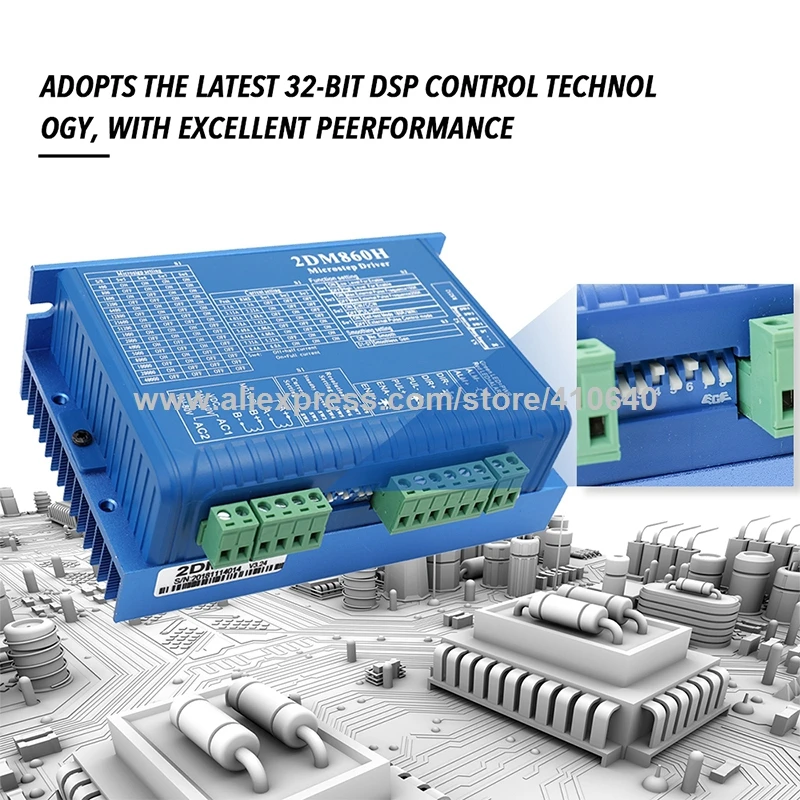 

2 Phase Hybrid Stepper Motor Driver 2DM860 2DM860H DSp Control For NEMA34 Stepper Motor 24 To110V DC 18 To 80V AC Voltage