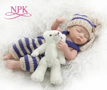 

NPK 48CM bebe doll reborn premie baby very soft full body silicone baby girl anatomically correct