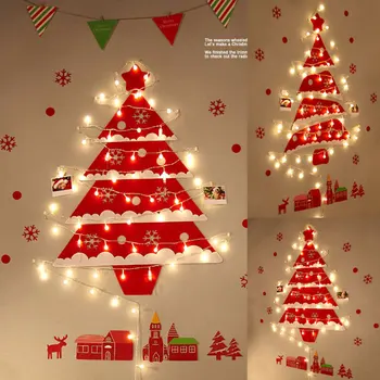

Creative DIY Felt Christmas Tree New Year Gifts Kids Toys Artificial Tree Wall Hanging Ornaments Christmas Decoration for Home