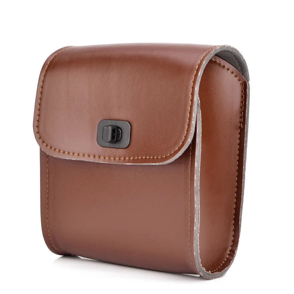 

New style Brown PU leather Universal Motorcycle Bike Front Handlebar Mount Tool Bag Saddle Luggage 19*16*9.2cm/7.8*6.3*3.1 inch