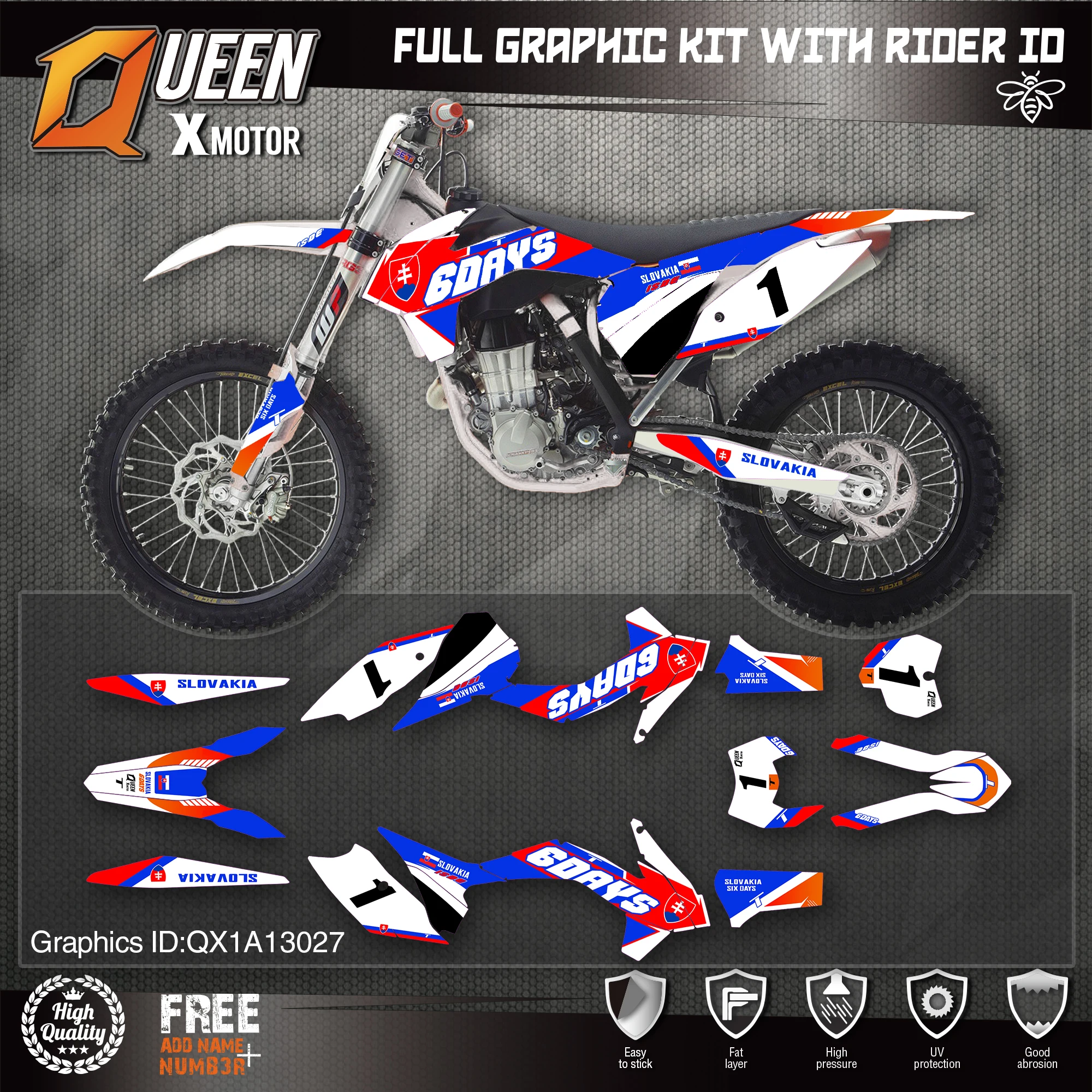 QUEEN X MOTOR Custom Team графические наклейки 3M Набор наклеек для KTM 2013 2014 2015 SX SXF 2016 EXC XC W