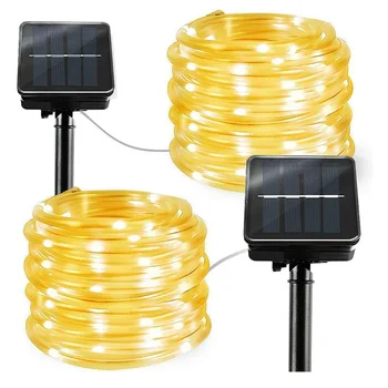 

Thrisdar 100/200LED Solar LED Rope Tube Light 8 Mode Outdoor Backyard Garden Solar Copper Wire Fairy String Garland Light