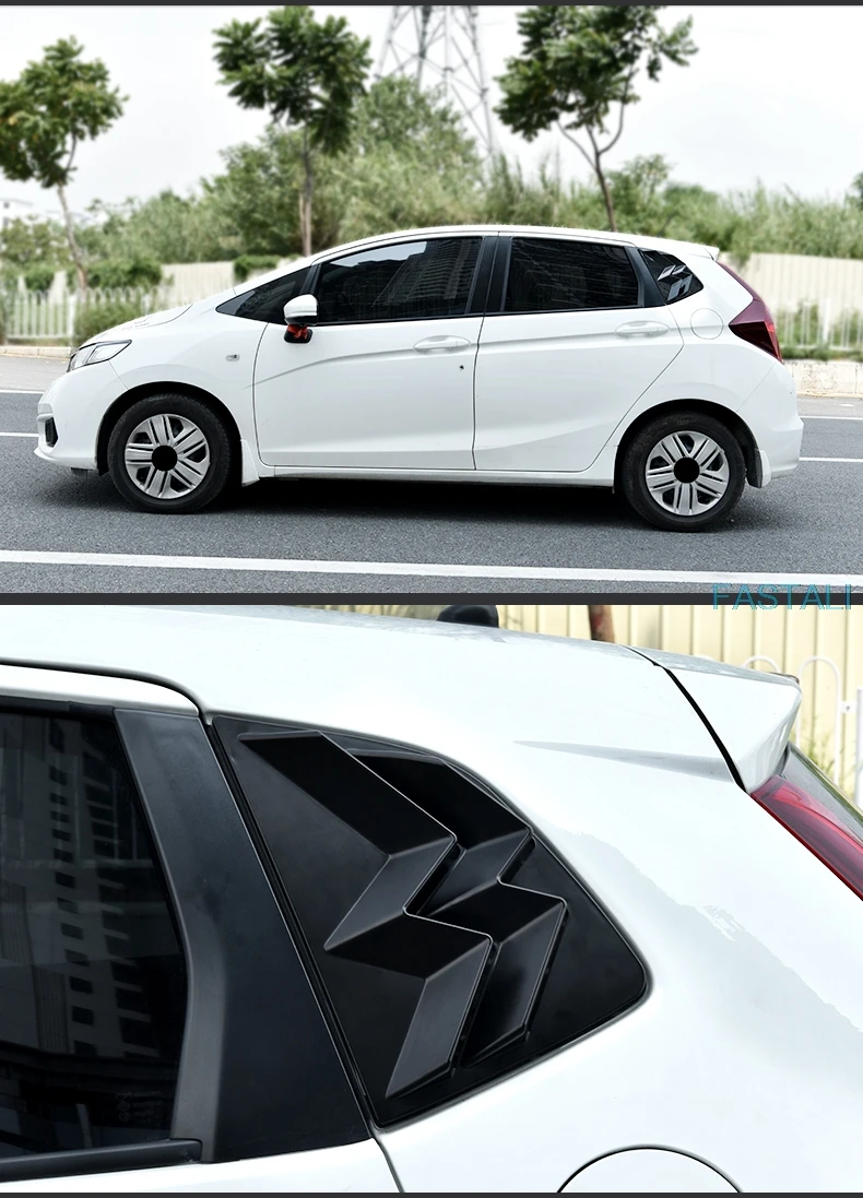 Для Honda FIT- автомобильные задние боковые жалюзи декоративные полосы задней двери окна Яркие полоски декоративные автомобильные аксессуары