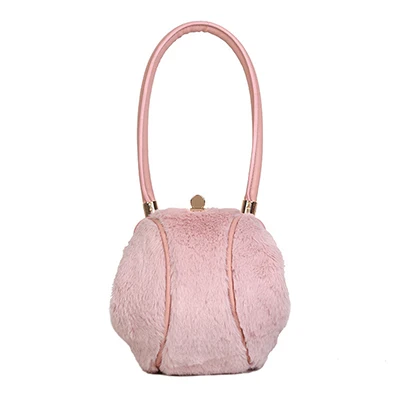 pink Модные леопардовые круглые женские сумки, фирменный дизайн, плюшевые женские сумки-тоут, вечерние сумки с замком и застежкой, сумочка, высокое качество, клатч, TNT88 - Цвет: pink