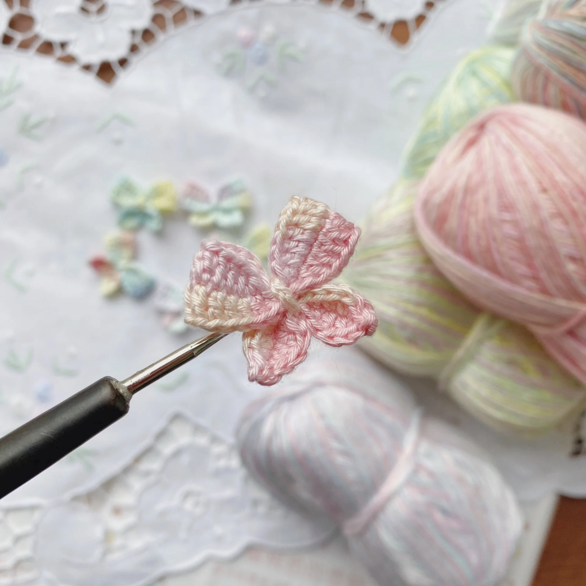 100 г/рулон двойная окрашенная кружевная нить перламутровый хлопок вязаная