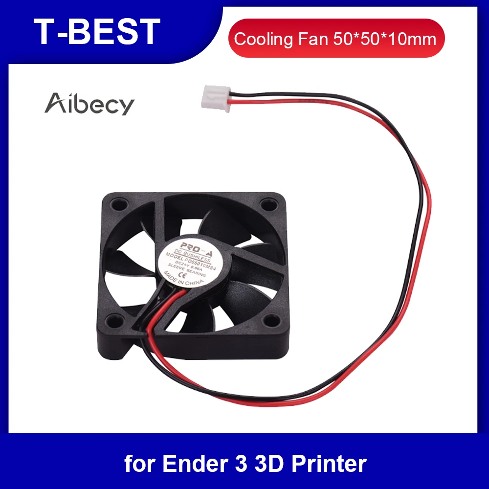 Aibecy Brushless Cooling Fan 50*50*10mm DC 24V with Sleeve Bearing for Ender 3 3D Printer Extruder | Компьютеры и офис