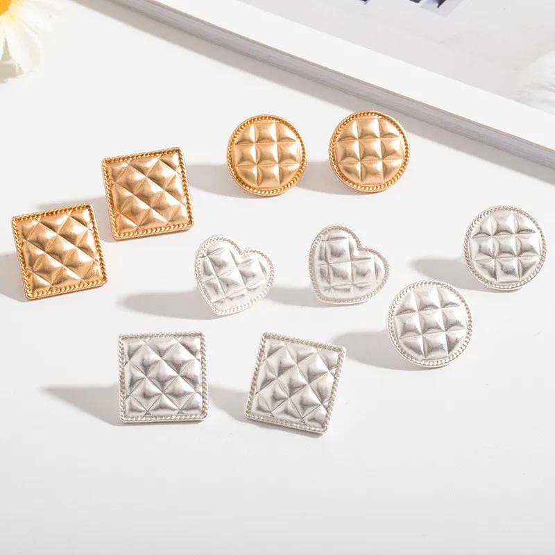 Коми Винтаж горячая Распродажа геометрические серьги гвоздики квадратные