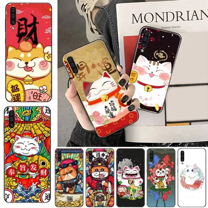 Чехол для телефона Lucky Money Cat чехол Обложка чехлы Samsung galaxy S 7 8 9 10 20 edge A 6 30 50 51 70 note plus |