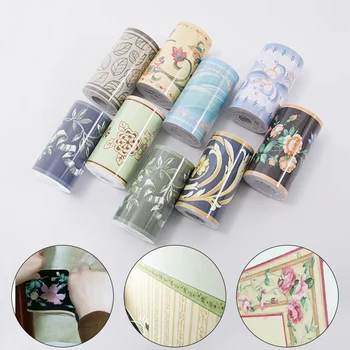 

Self-Adhesive Baseboard Wall Sticker Borders Living Room Kitchen Bathroom Bedroom Corner Windowsill Waistline Wallpaper 10m/Roll