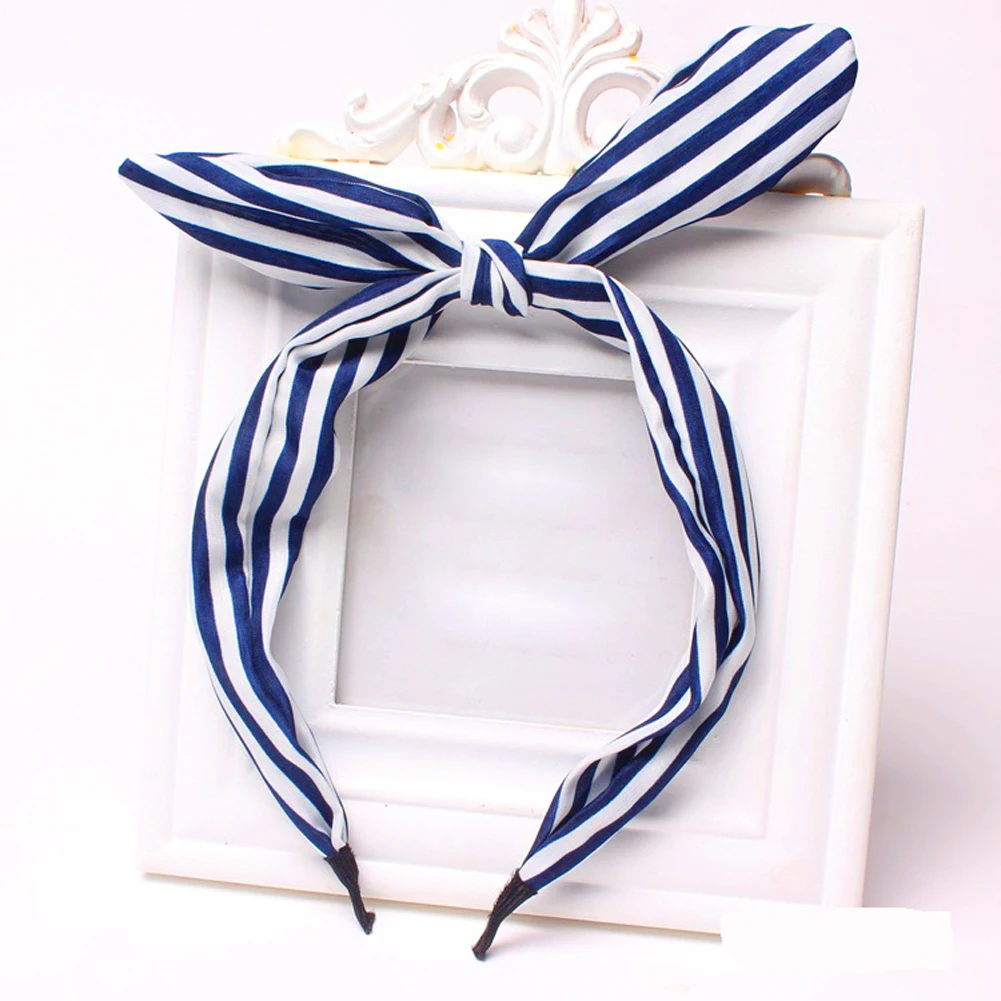 

Korea Bow Headband Women Lovely Rabbit Ears Hairband Girls Stripe Floral Printed Hair Band Headwear Hair Accessories Headdress