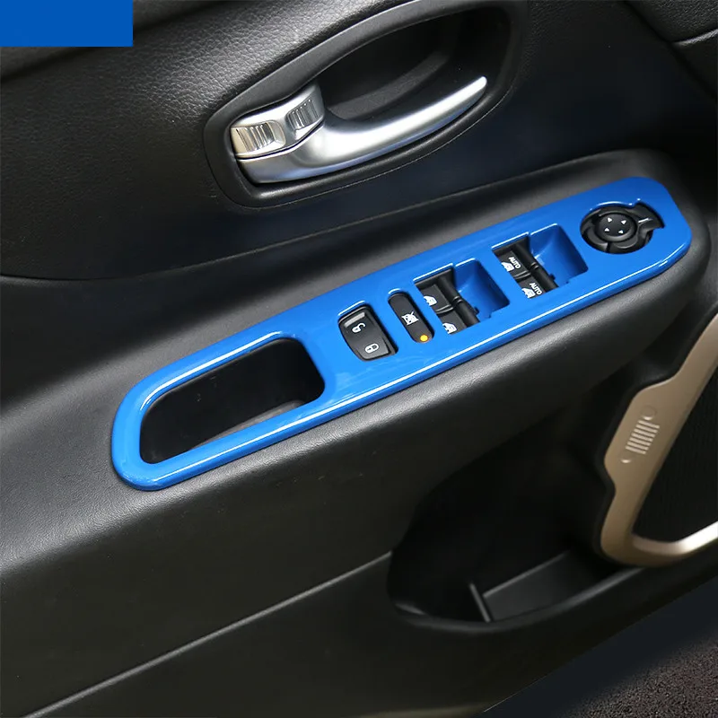 Sansour ABS Car Interior Window Lift Switch Button Decoration Cover Stickers For Jeep Renegade- Car Accessories Styling