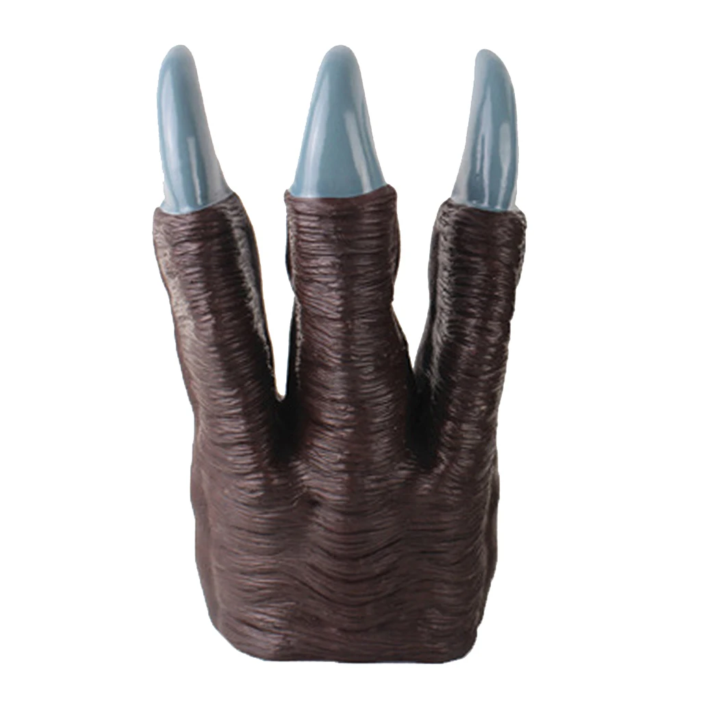 2xDinosaur Claw Gloves Hands Cosplay Christmas Halloween Party Kid Trick Prop Gift Brown