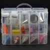 30 grilles en plastique transparent boîte de rangement pour jouets anneaux bijoux affichage trousse à maquillage à compartiments artisanat titulaire conteneur porta joias ► Photo 2/6