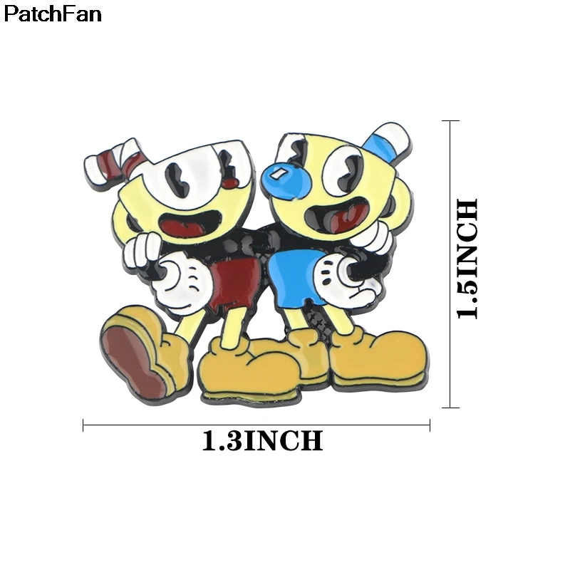 Patchfan Cuphead игра цинковые булавки para рюкзак pride Одежда металлическая медаль для сумки рубашки шляпы значки броши для мужчин и женщин A2551