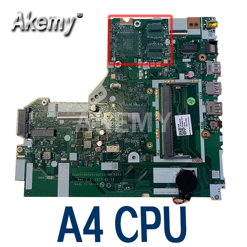 Материнская плата DG425 DG525 DG725 NM-B321 для ноутбука Lenovo IdeaPad 320-14ACL 320-14AST материнская