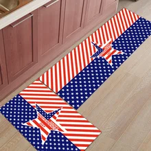 Американский флаг шаблон 2 шт. коврик для кухни аксессуары для ванной комнаты Набор грязи мусора Траппер Нескользящая подложка воды абсорбент
