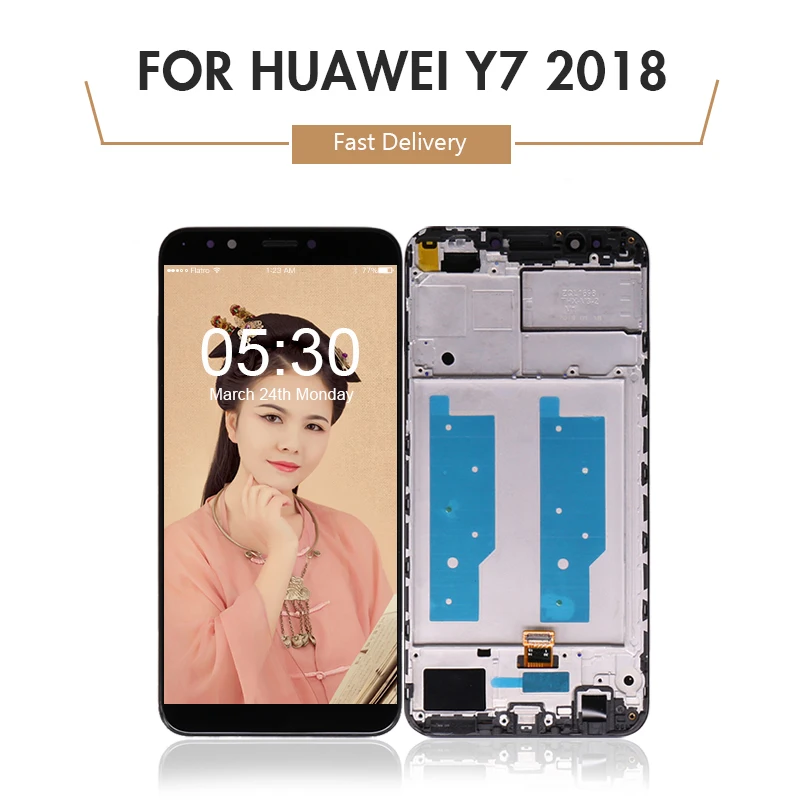 10 шт./лот для Huawei Y7 ЖК-дисплей+ сенсорный экран дигитайзер сборка+ рамка Y7 Prime тест DHL EMS