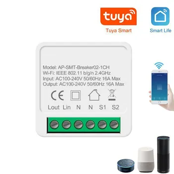 

16A Mini Smart Wifi DIY Switch Supports 2 Way Control, Smart Home Universal Switch, Works with Alexa Google Home Smart Life App