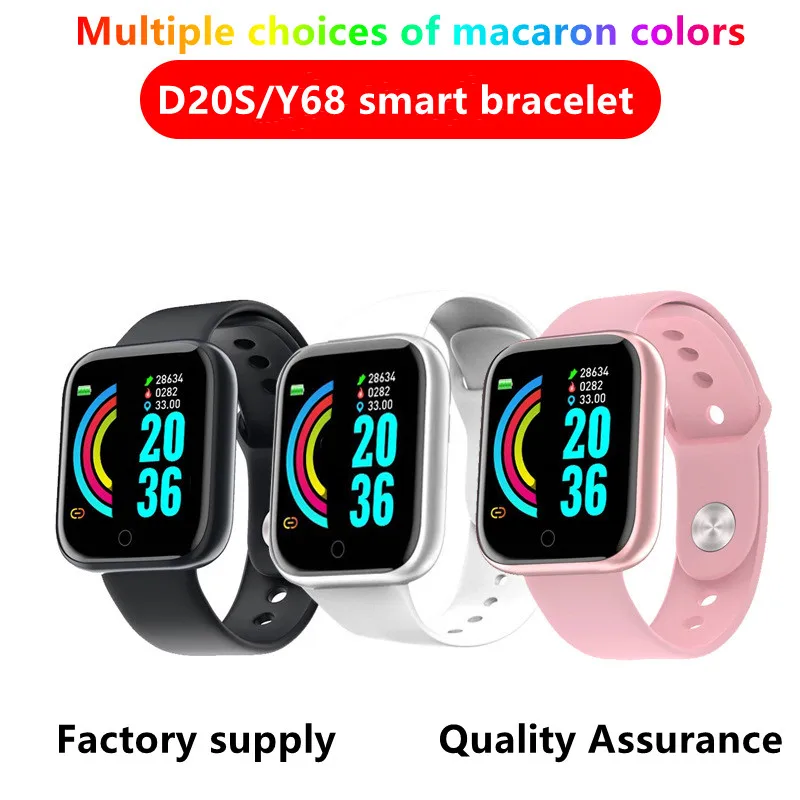 D20 Pro Smart Watch Y68 Bluetooth Fitness Tracker Sports Heart Rate Monitor Blood Pressure Bracelet for Android IOS | Электроника