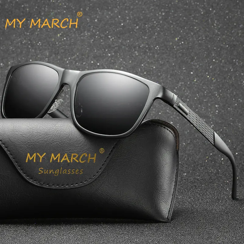 Мужские солнцезащитные очки MYMARCH винтажные поляризационные Квадратные