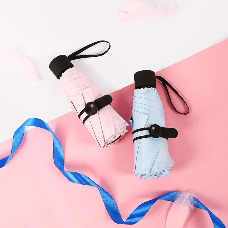 

New Style Half off 8 Bone Mini Parasol Vinyl UV-Protection Rain Or Shine Dual Purpose kou dai san Umbrella Customizable Logo
