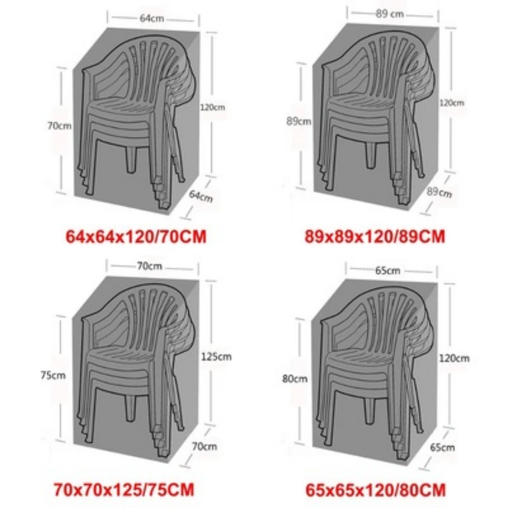 Waterproof Patio Chair Cover, Heavy Duty, Dust Rain Cover, Outdoor Garden Yard, Furniture Protective Cover