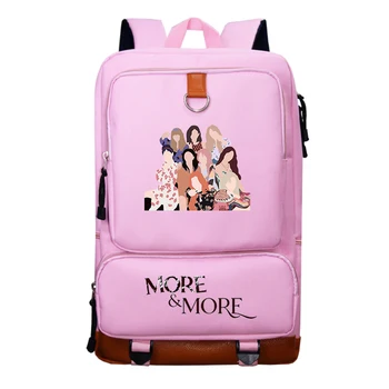

Sac A Dos Pink Backpack Twice MORE & MORE New Album Printed School Bags for Teenage Girls Book Bags for Boys Cute Backpack Women