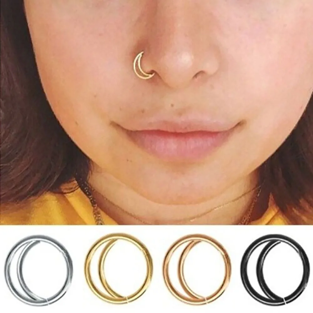 

1Pc New Style Surgical Steel Indian Nose Rings and Studs Women Nose Ring Hoop Piercings Gold Nose Ring Body Piercing Jewelry