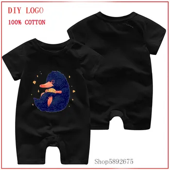 

2020 hot sale Harry NIffler Potter-lovers printed 100% Pure cottons and comfortable short sleeved clothes new born baby rompers