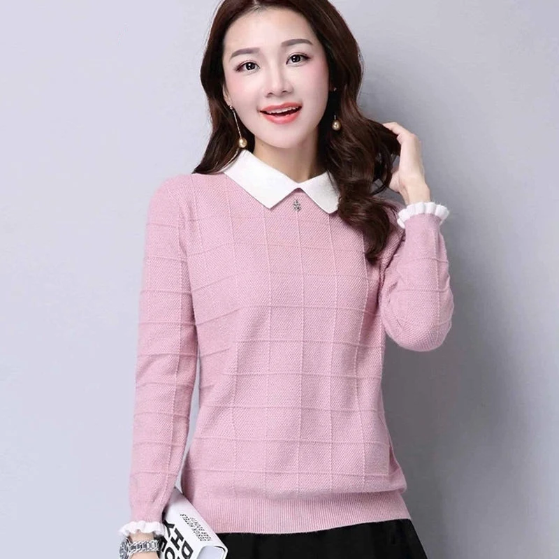 Shiny Lurex Autumn Winter Sweater Women Long Sleeve Pullover Basic Sweaters 2018 Korean Style Knit Pink Tops Femme | Женская одежда