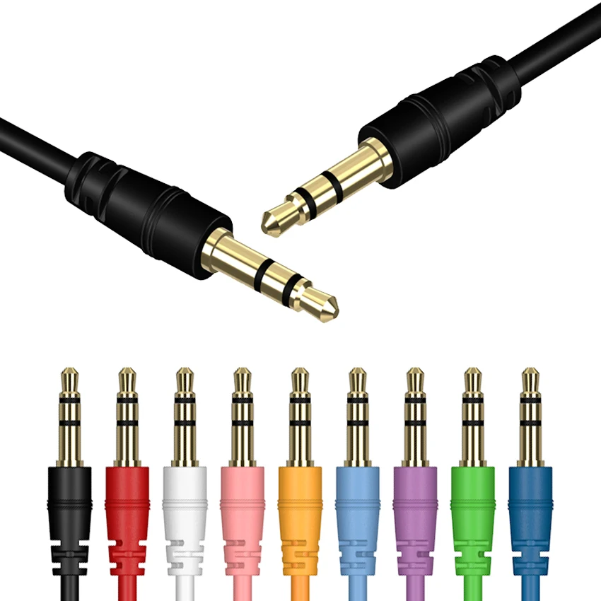 3 5MM Male to Male Audio Cable For Car Speaker Headphone 3 5 Jack Phone MP3 Gold Plated Jack 3 5 AUX Cable 1000pcs lot