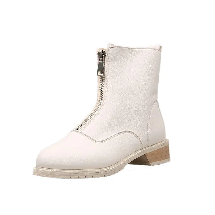 

Front Zipper Martin Boot Girls Fall 2019 New Shoes Shoe Boots Fashion Shoes Shoe Boots Leisure Net Red Shoes 35-39