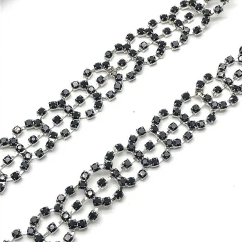 

9Yards Diamante Crystal Rhinestone Cup Chain Trim Cake Band Browband Jewelley Craft Black