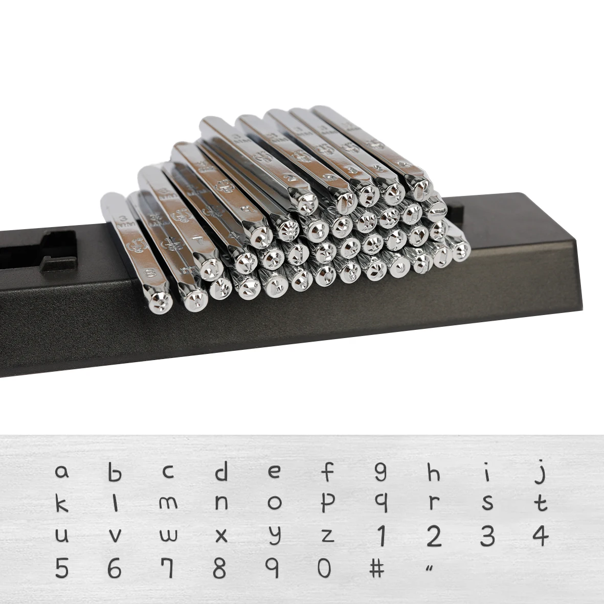 DIY 금속 스탬핑 키트 번호 및 문자 스탬프 세트 (a-z, 0-9, , ) 쥬얼리 스탬핑 키트 1/8 (3mm), 36 개