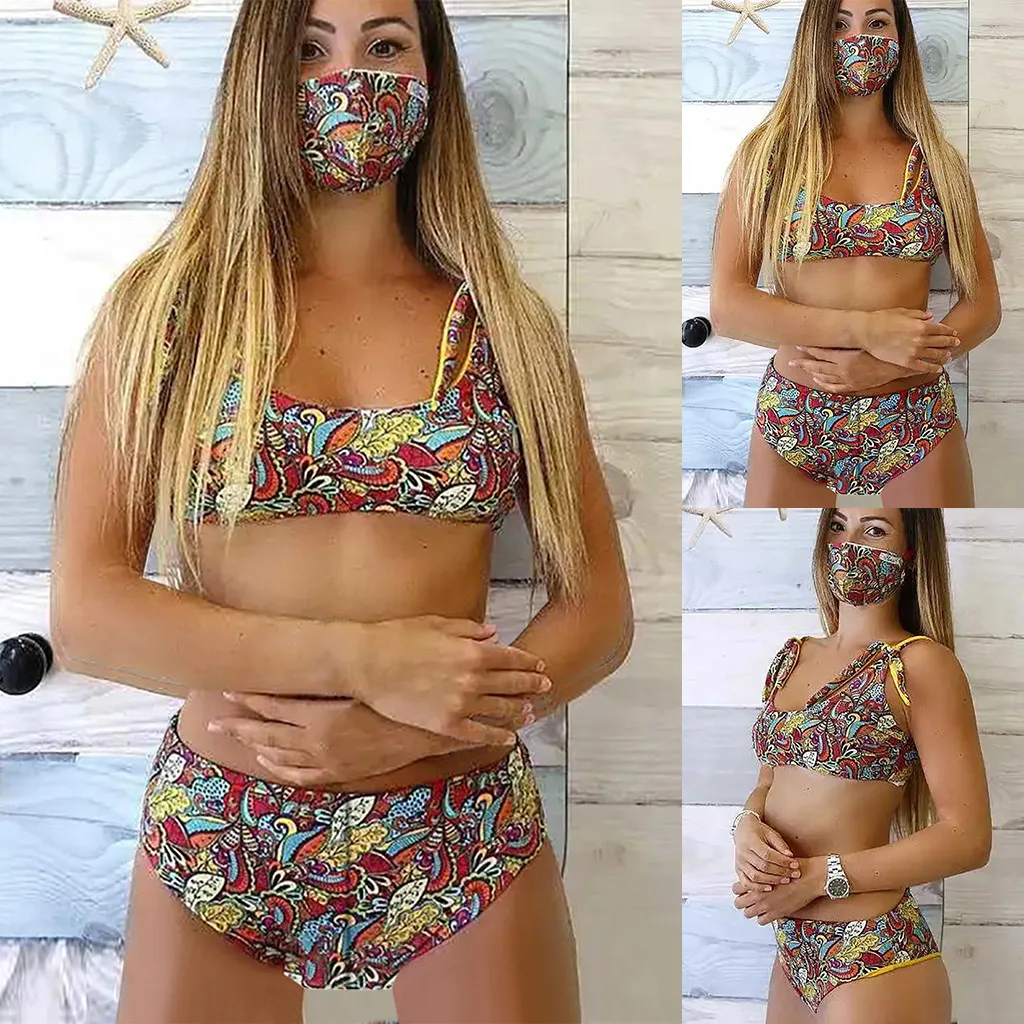 Женское двустороннее бикини с разрезом и принтом привлекательное кружевное в